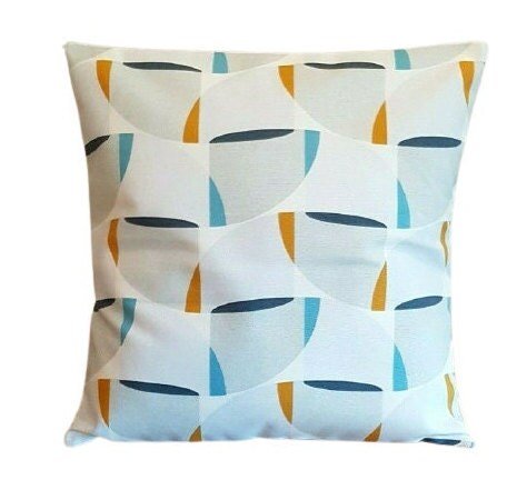 Cushion Cover 12" 14" 16" 17" 18" 20" 22" 24" ILiv Aqua Grey Blue Geometric Design Handmade 100% Cotton - CushionCoverAndDecor