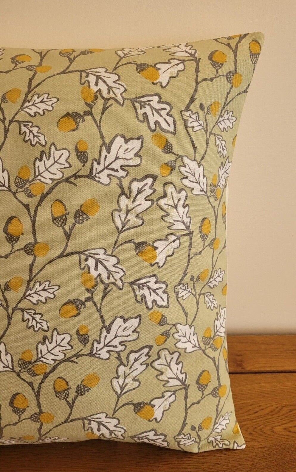 Cushion Cover Acorn Trail Sage Green Design 10" 12" 14" 16" 17" 18" 20" 22" 24" 26" Handmade 100% Cotton - CushionCoverAndDecor