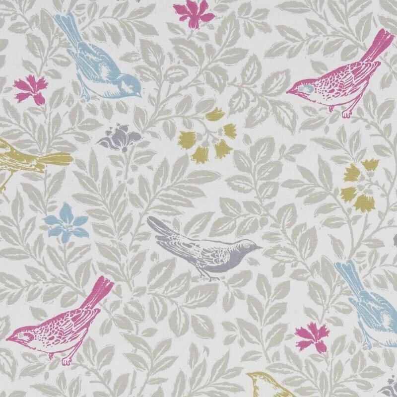 Cushion Cover Bird Song Floral Summer Beige Pink Blue Design 10" 12" 14" 16" 17" 18" 20" 22" 24" 26" Studio G Handmade 100% Cotton - CushionCoverAndDecor