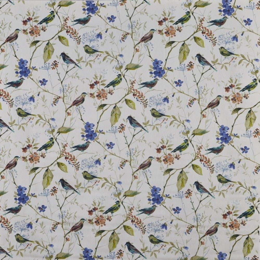 Cushion Cover Birdsong Sapphire Blue Birds Floral Design , Pillow Cover UK 10" 12" 14" 16" 17" 18" 20" 22" 24" 26" - CushionCoverAndDecor