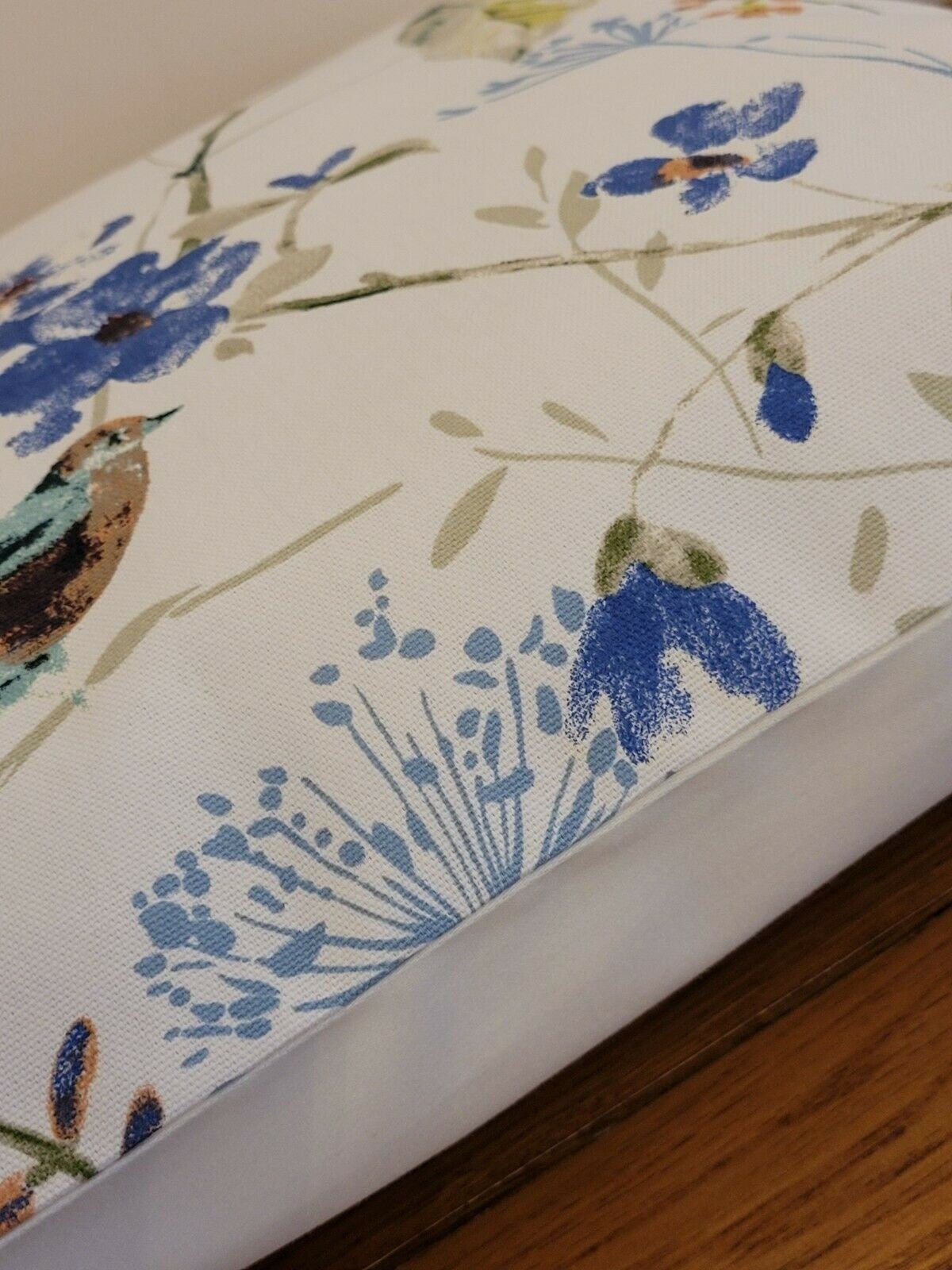 Cushion Cover Birdsong Sapphire Blue Birds Floral Design , Pillow Cover UK 10" 12" 14" 16" 17" 18" 20" 22" 24" 26" - CushionCoverAndDecor