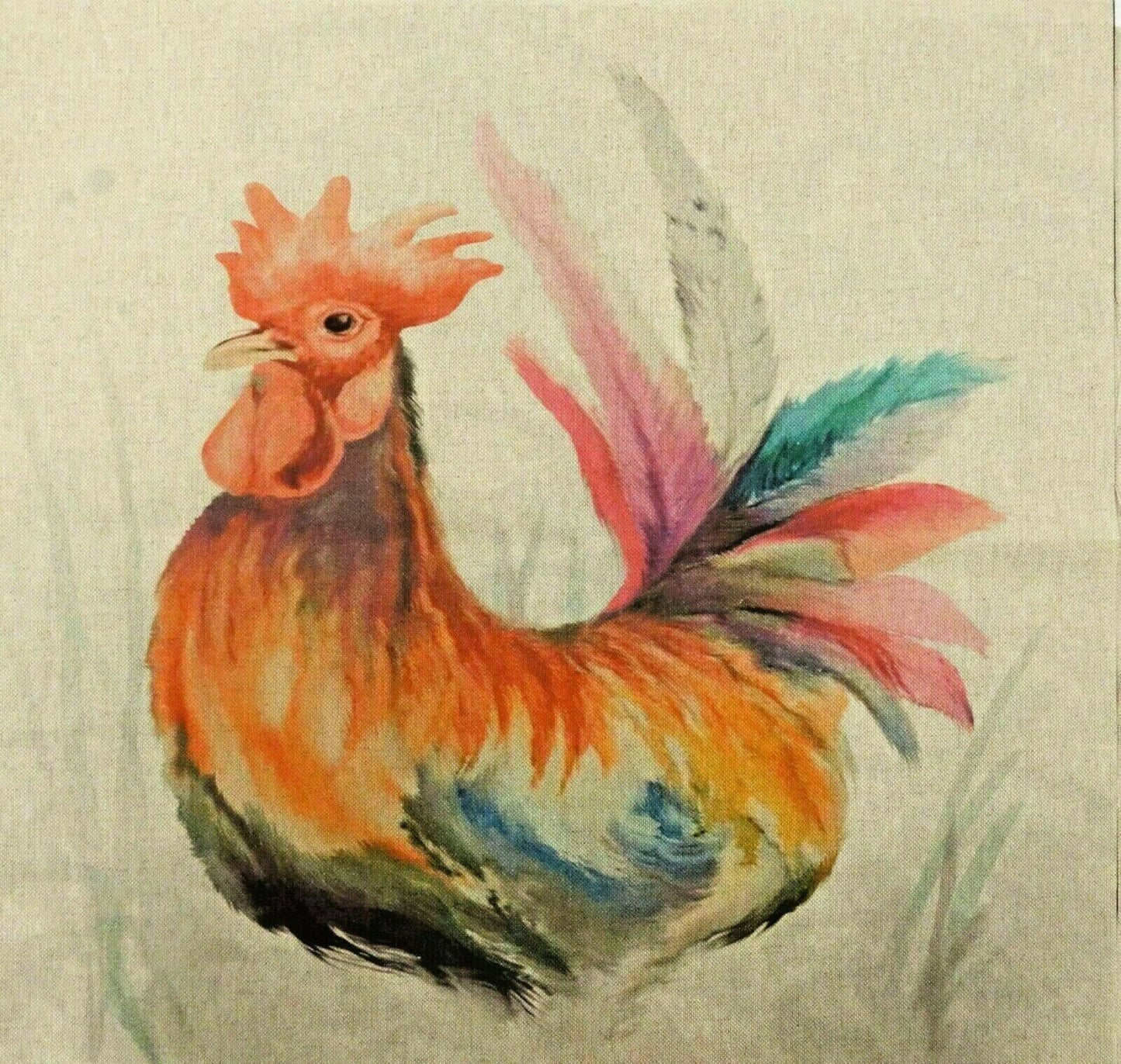 Cushion Cover Country Creatures Animal Linen-Look Cotton-Rich Fabric , Harres , Rooster , Bee , Rabbit , Duck Easter Cushion Cover - CushionCoverAndDecor