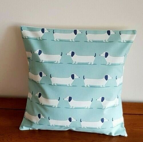 Cushion Cover Dachshund Sausage Dog Duck Egg Blue - CushionCoverAndDecor