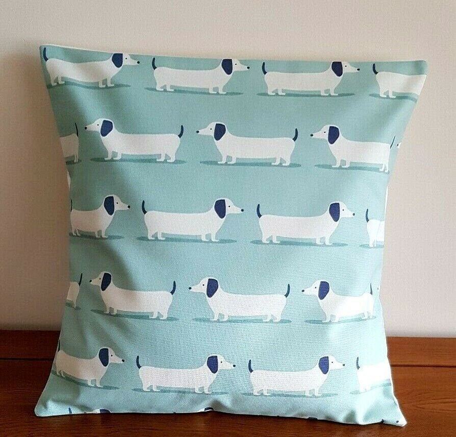 Cushion Cover Dachshund Sausage Dog Duck Egg Blue - CushionCoverAndDecor