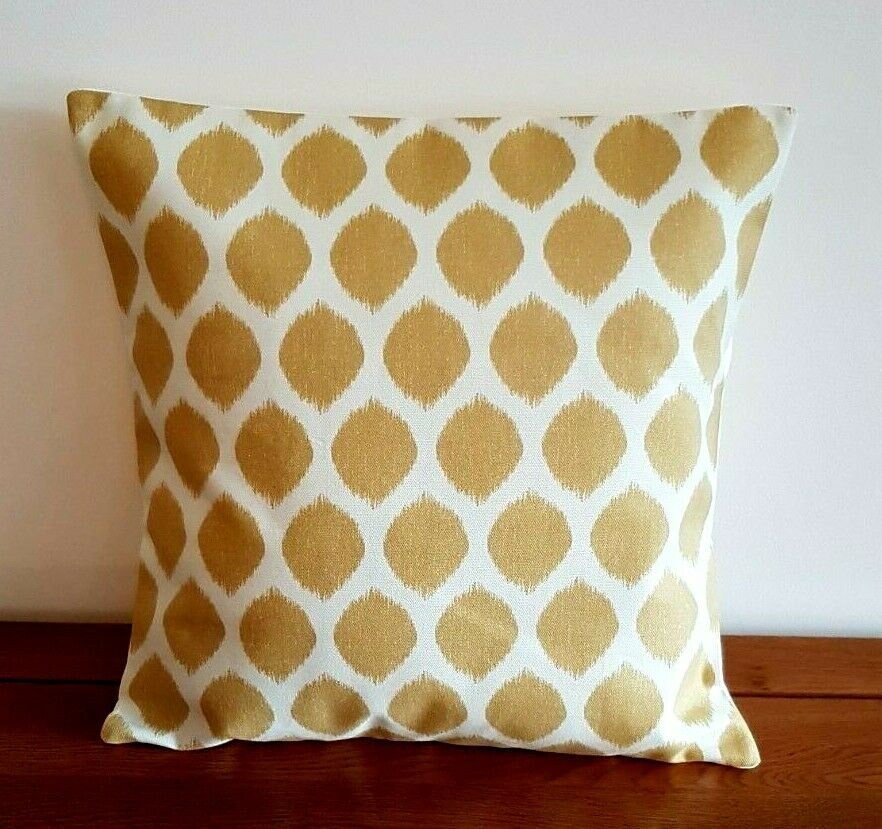 Kissenbezug Gold Beige Ikat Geometrisch 10