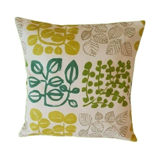 Cushion Cover Green Lime Cactus Leaf Design 10" 12" 14" 16" 17" 18" 20" 22" 24" Handmade 100% Cotton - CushionCoverAndDecor