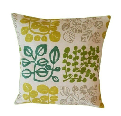 Cushion Cover Green Lime Cactus Leaf Design 10" 12" 14" 16" 17" 18" 20" 22" 24" Handmade 100% Cotton - CushionCoverAndDecor