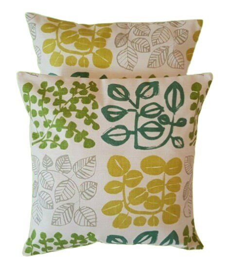 Cushion Cover Green Lime Cactus Leaf Design 10" 12" 14" 16" 17" 18" 20" 22" 24" Handmade 100% Cotton - CushionCoverAndDecor