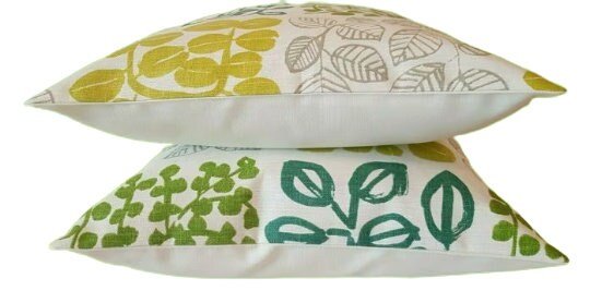 Cushion Cover Green Lime Cactus Leaf Design 10" 12" 14" 16" 17" 18" 20" 22" 24" Handmade 100% Cotton - CushionCoverAndDecor