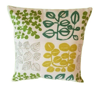 Cushion Cover Green Lime Cactus Leaf Design 10" 12" 14" 16" 17" 18" 20" 22" 24" Handmade 100% Cotton - CushionCoverAndDecor