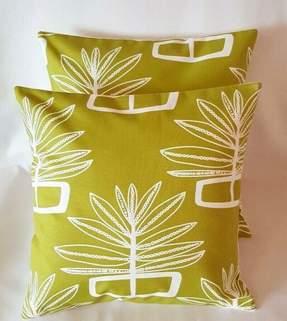 Cushion Cover Green Lime Scandi Floral Design 10" 12" 14" 16" 17" 18" 20" 22" 24" 26" Prestigious Textiles 100% Cotton Handmade - CushionCoverAndDecor