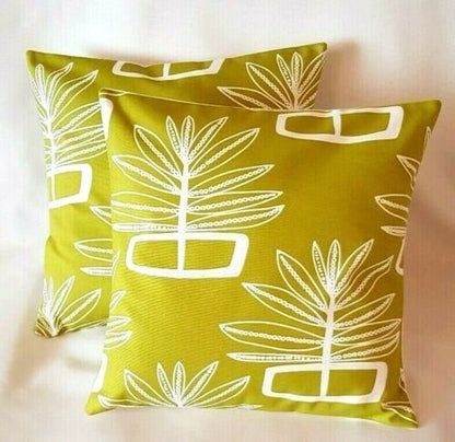 Cushion Cover Green Lime Scandi Floral Design 10" 12" 14" 16" 17" 18" 20" 22" 24" 26" Prestigious Textiles 100% Cotton Handmade - CushionCoverAndDecor