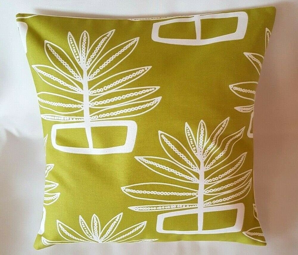 Cushion Cover Green Lime Scandi Floral Design 10" 12" 14" 16" 17" 18" 20" 22" 24" 26" Prestigious Textiles 100% Cotton Handmade - CushionCoverAndDecor