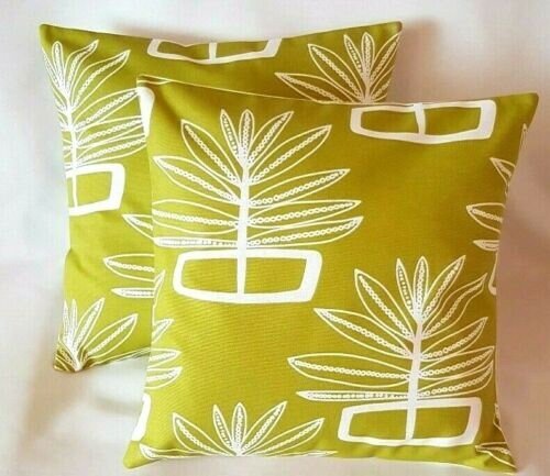 Cushion Cover Green Lime Scandi Floral Design 10" 12" 14" 16" 17" 18" 20" 22" 24" 26" Prestigious Textiles 100% Cotton Handmade - CushionCoverAndDecor