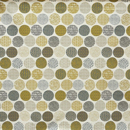 Cushion Cover Grey Saffron Mustard Yellow Circle Design 10" 12" 14" 16" 17" 18" 20" 22" 24" 26" Prestigious Textiles Handmade 100% Cotton - CushionCoverAndDecor