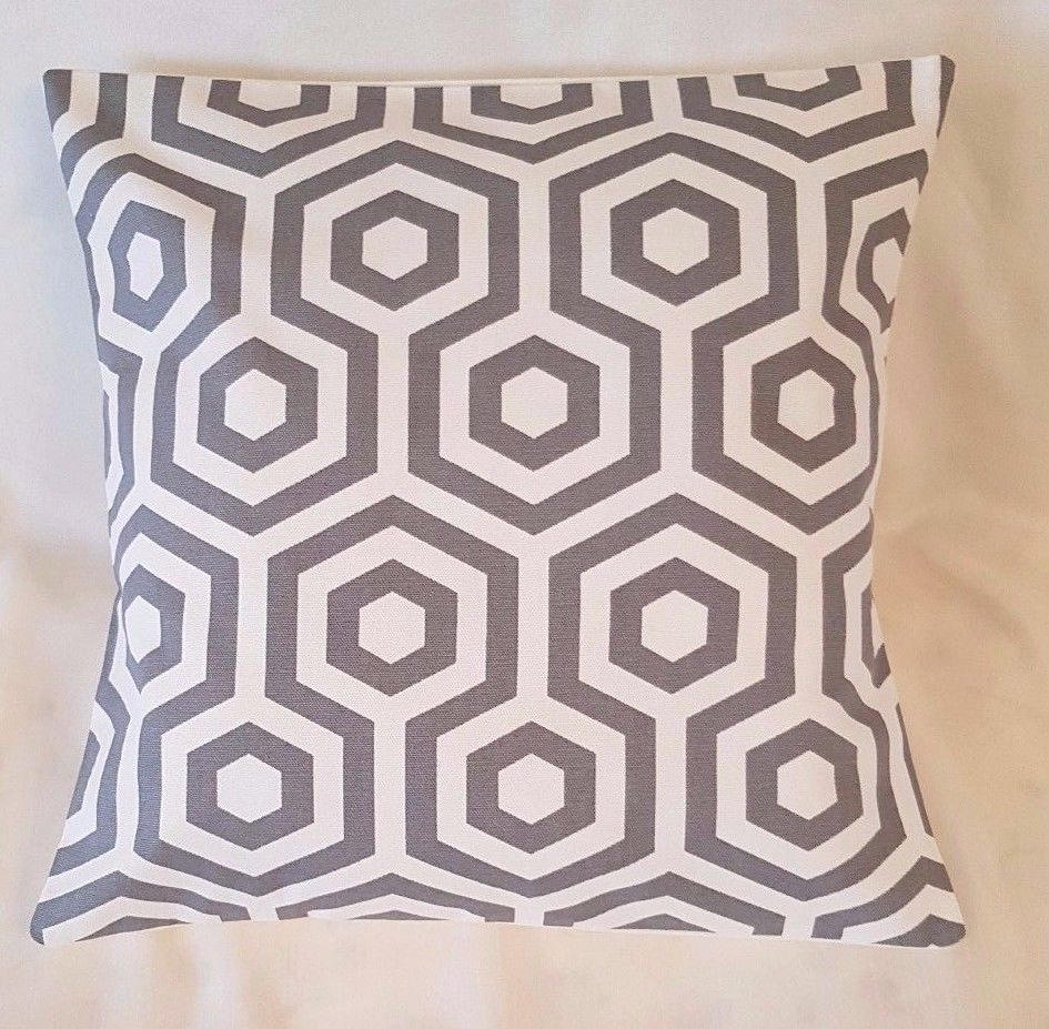 Cushion Cover Grey White Geometric Design 10" 12" 14" 16" 17" 18" 20" 22" 24" 26" Prestigious Textiles 100% Cotton Handmade - CushionCoverAndDecor