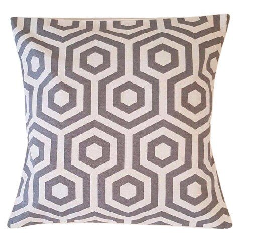 Cushion Cover Grey White Geometric Design 10" 12" 14" 16" 17" 18" 20" 22" 24" 26" Prestigious Textiles 100% Cotton Handmade - CushionCoverAndDecor