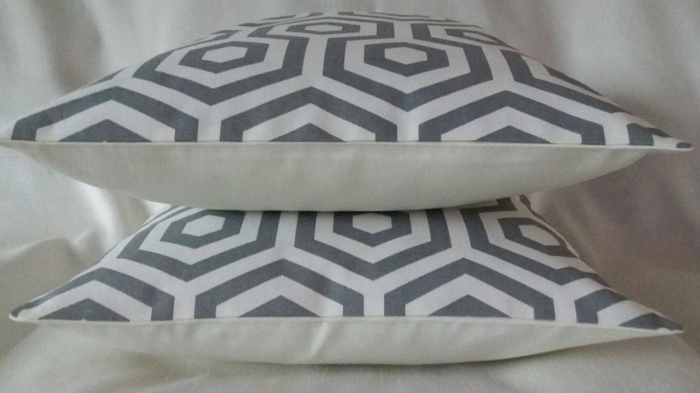 Cushion Cover Grey White Geometric Design 10" 12" 14" 16" 17" 18" 20" 22" 24" 26" Prestigious Textiles 100% Cotton Handmade - CushionCoverAndDecor