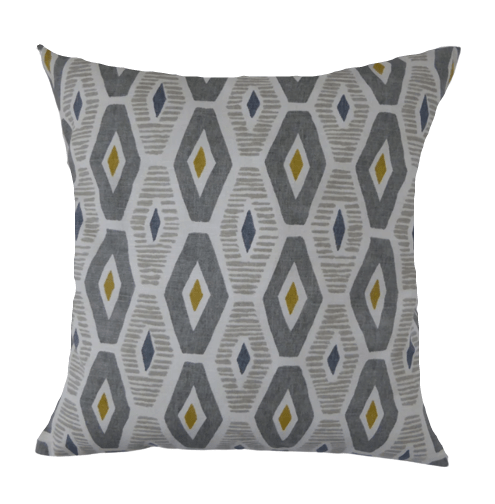 Cushion Cover Grey Yellow Geometric Design 10" 12" 14" 16" 17" 18" 20" 22" 24" 26" Prestigious Textiles Karaz Handmade 100% Cotton - CushionCoverAndDecor