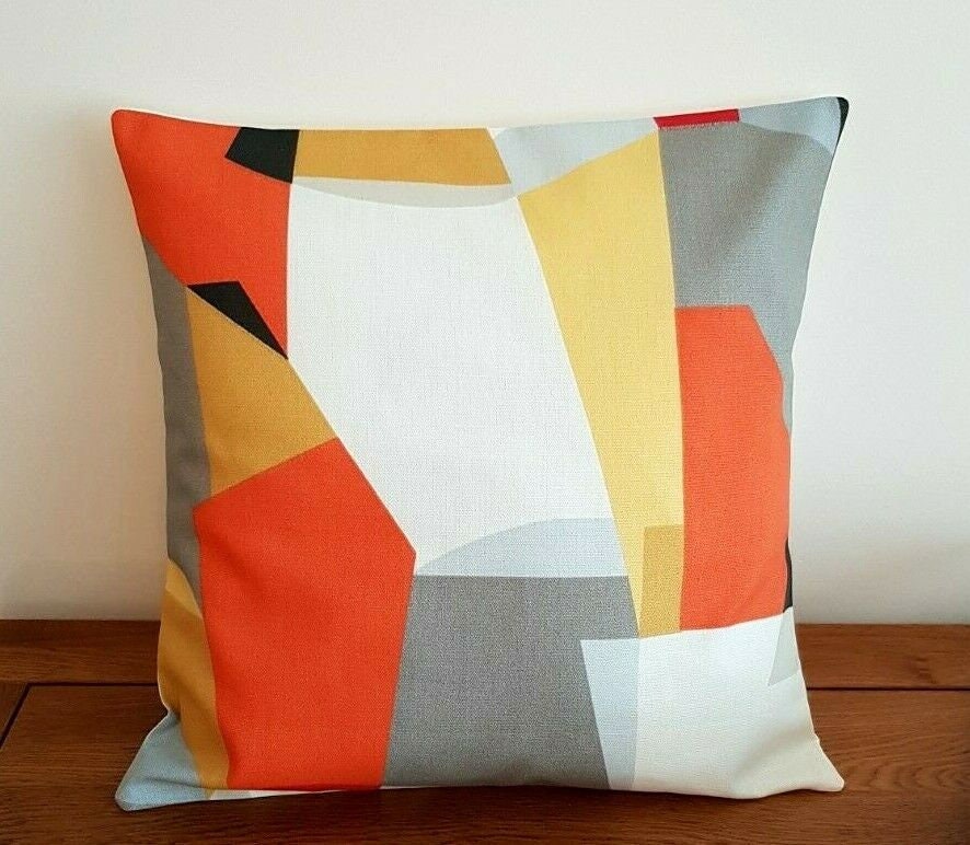 Cushion Cover Harlequin Scion Pucci Orange Geometric Design 10" 12" 14" 16" 17" 18" 20" 22" 24" 26" 100% Cotton Handmade - CushionCoverAndDecor