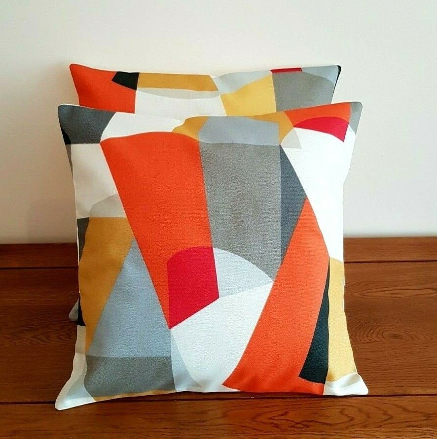 Cushion Cover Harlequin Scion Pucci Orange Geometric Design 10" 12" 14" 16" 17" 18" 20" 22" 24" 26" 100% Cotton Handmade - CushionCoverAndDecor