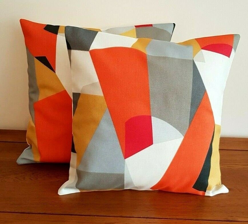 Cushion Cover Harlequin Scion Pucci Orange Geometric Design 10" 12" 14" 16" 17" 18" 20" 22" 24" 26" 100% Cotton Handmade - CushionCoverAndDecor