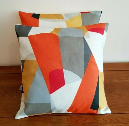 Cushion Cover Harlequin Scion Pucci Orange Geometric Design 10" 12" 14" 16" 17" 18" 20" 22" 24" 26" 100% Cotton Handmade - CushionCoverAndDecor