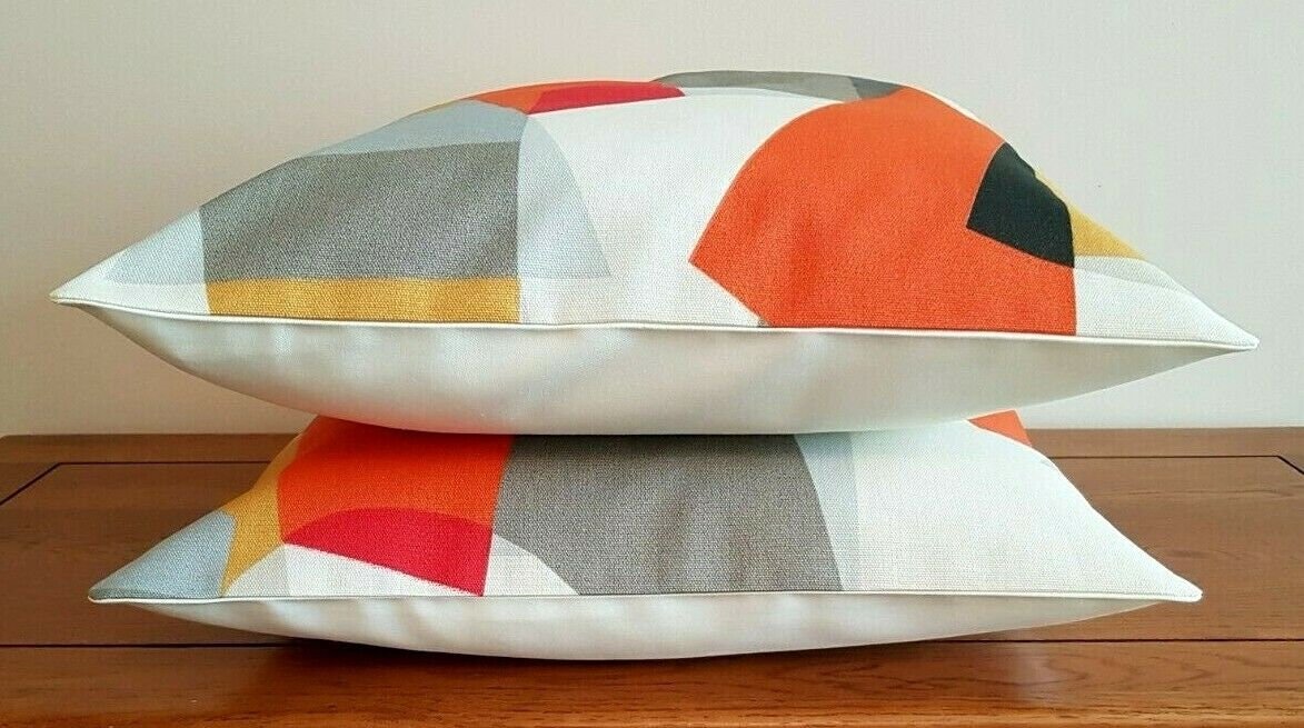 Cushion Cover Harlequin Scion Pucci Orange Geometric Design 10" 12" 14" 16" 17" 18" 20" 22" 24" 26" 100% Cotton Handmade - CushionCoverAndDecor