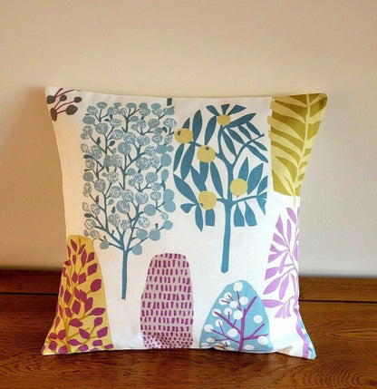 Cushion Cover Heather Purple Olive Tree Blossom Design 10" 12" 14" 16" 17" 18" 20" 22" 24" 26" Handmade 100% Cotton - CushionCoverAndDecor