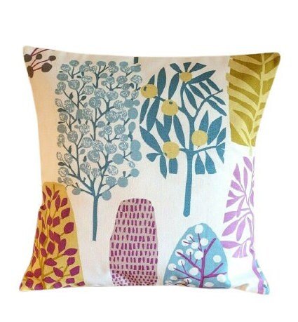 Cushion Cover Heather Purple Olive Tree Blossom Design 10" 12" 14" 16" 17" 18" 20" 22" 24" 26" Handmade 100% Cotton - CushionCoverAndDecor