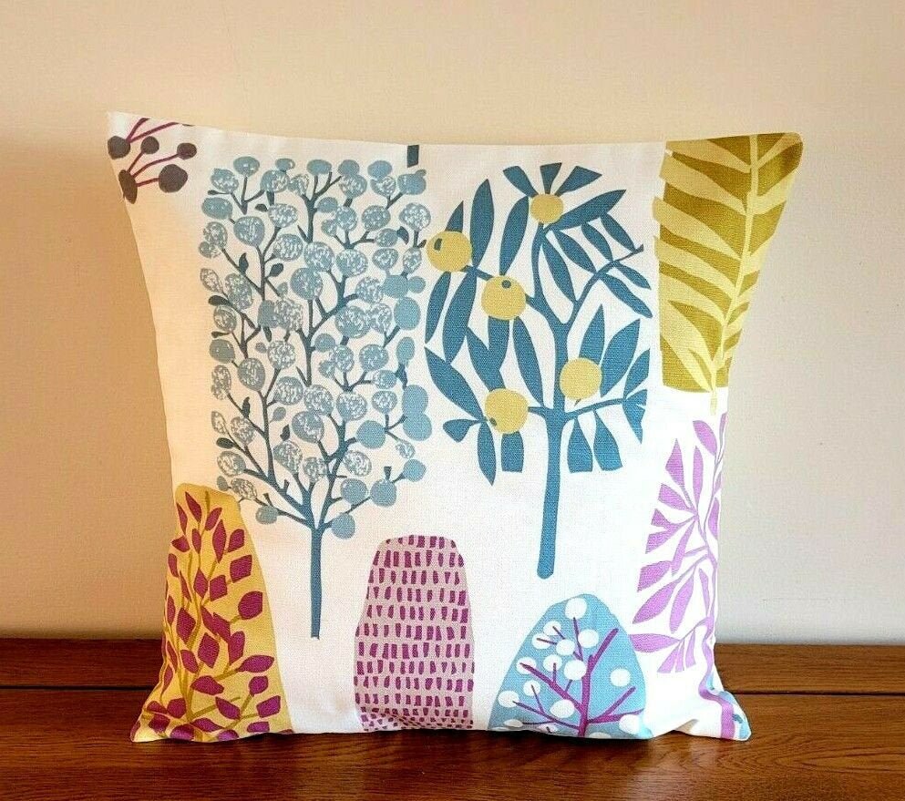 Cushion Cover Heather Purple Olive Tree Blossom Design 10" 12" 14" 16" 17" 18" 20" 22" 24" 26" Handmade 100% Cotton - CushionCoverAndDecor