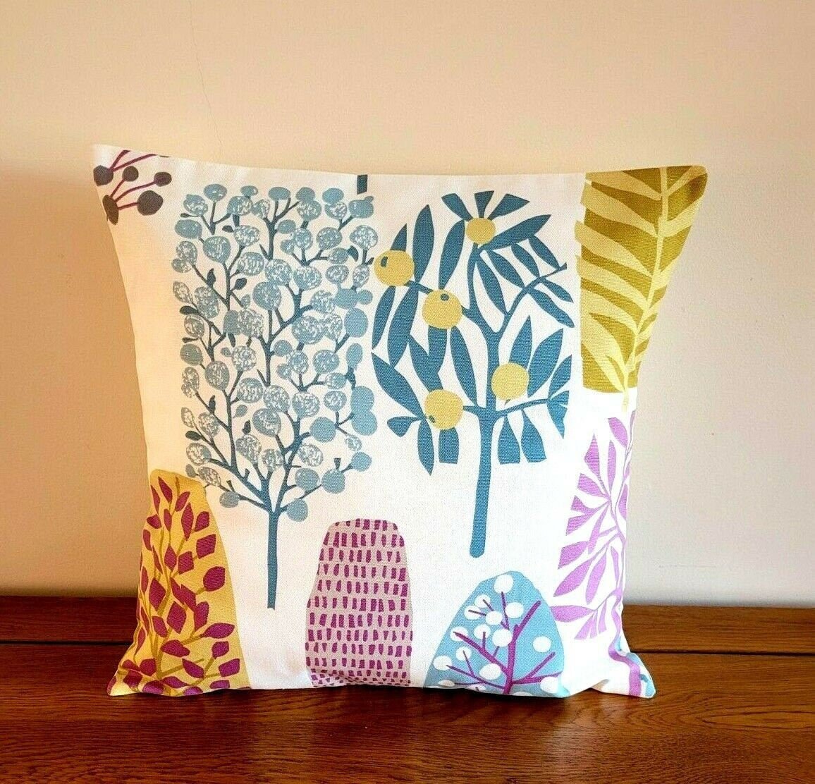 Cushion Cover Heather Purple Olive Tree Blossom Design 10" 12" 14" 16" 17" 18" 20" 22" 24" 26" Handmade 100% Cotton - CushionCoverAndDecor