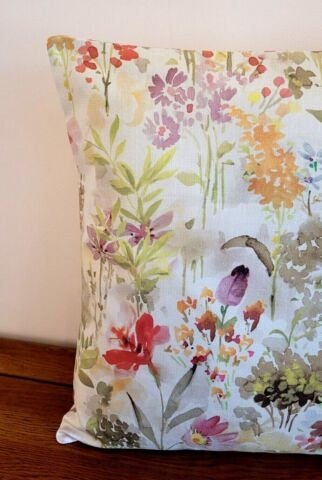 Cushion Cover Hedgerow Autumn Floral Design , Decorative Pillow Cover 10" 12" 14" 16" 17" 18" 20" 22" 24" 26" 100% Cotton Handmade - CushionCoverAndDecor