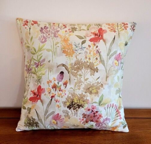 Cushion Cover Hedgerow Autumn Floral Design , Decorative Pillow Cover 10" 12" 14" 16" 17" 18" 20" 22" 24" 26" 100% Cotton Handmade - CushionCoverAndDecor