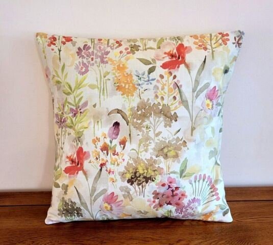 Cushion Cover Hedgerow Autumn Floral Design , Decorative Pillow Cover 10" 12" 14" 16" 17" 18" 20" 22" 24" 26" 100% Cotton Handmade - CushionCoverAndDecor