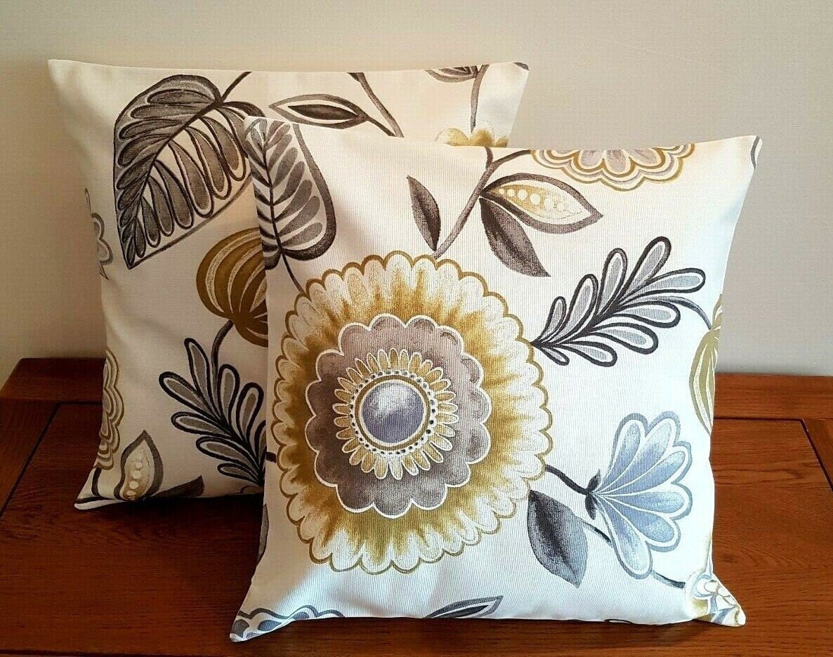 Cushion Cover ILiv Seralio Mineral Beige Gold Floral - CushionCoverAndDecor