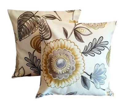 Cushion Cover ILiv Seralio Mineral Beige Gold Floral - CushionCoverAndDecor