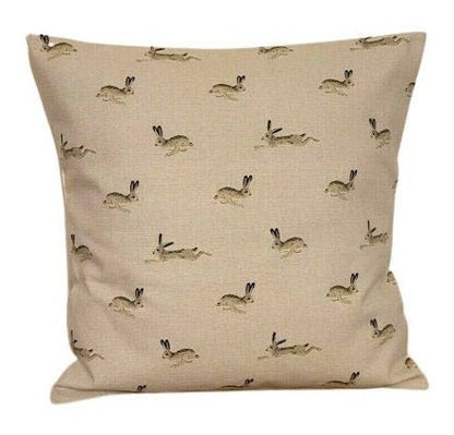 Cushion Cover In Sophie Allport Hare Stone Grey Design , Easter Cushion cover 10" 12" 14" 16" 17" 18" 20" 22" 24" 26" 100% Cotton - CushionCoverAndDecor