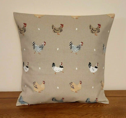 Cushion Cover In Sophie Allport Lay A Little Egg Hen Chicken Design , Easter Cushion cover 12" 14" 16" 17" 18" 20" 22" 24" 26" 100% Cotton - CushionCoverAndDecor