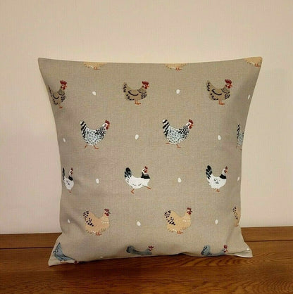 Cushion Cover In Sophie Allport Lay A Little Egg Hen Chicken Design , Easter Cushion cover 12" 14" 16" 17" 18" 20" 22" 24" 26" 100% Cotton - CushionCoverAndDecor