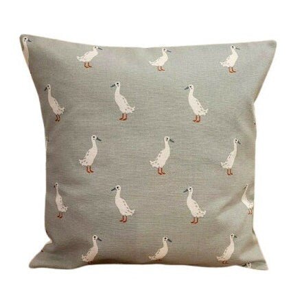 Cushion Cover In Sophie Allport Runner Duck Pale Blue Design , Easter Cushion cover 10" 12" 14" 16" 17" 18" 20" 22" 24" 26" 100% Cotton - CushionCoverAndDecor