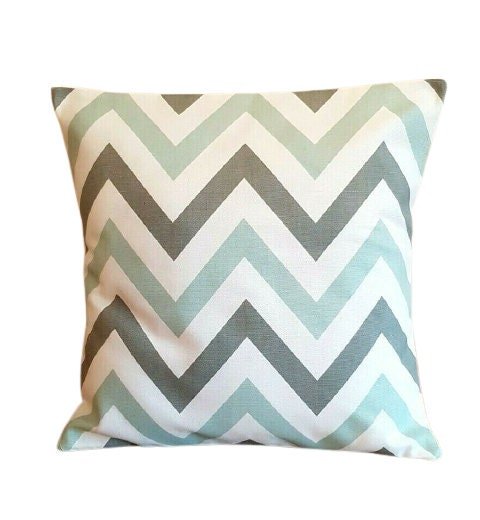 Cushion Cover Jazz Aqua Grey Zig Zag Design 10" 12" 14" 16" 17" 18" 20" 22" 24" 26" Prestigious Textiles Handmade 100 % Cotton - CushionCoverAndDecor