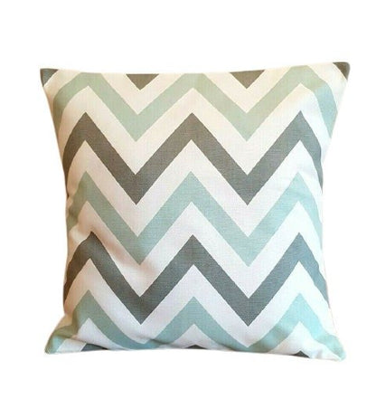 Cushion Cover Jazz Aqua Grey Zig Zag Design 10" 12" 14" 16" 17" 18" 20" 22" 24" 26" Prestigious Textiles Handmade 100 % Cotton - CushionCoverAndDecor