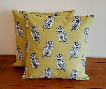 Cushion Cover Khaki Green Grey Olive Owlet Owl 10" 12" 14" 16" 17" 18" 20" 22" 24" 26" Design 100% Cotton Handmade - CushionCoverAndDecor