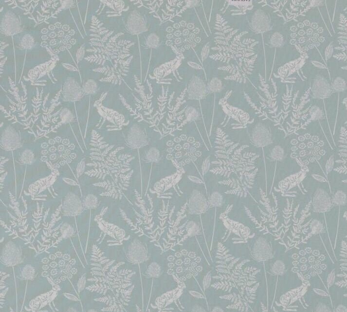 Cushion Cover Kielder Hare Seafoam Blue Design 10" 12" 14" 16" 17" 18" 20" 22" 24" 26" Ashley Wilde Cushion Cover , Handmade 100% Cotton - CushionCoverAndDecor