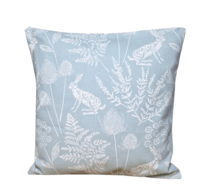 Cushion Cover Kielder Hare Seafoam Blue Design 10" 12" 14" 16" 17" 18" 20" 22" 24" 26" Ashley Wilde Cushion Cover , Handmade 100% Cotton - CushionCoverAndDecor