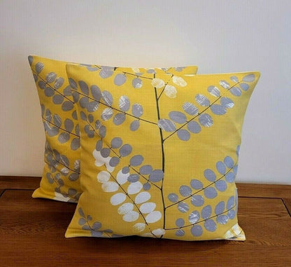 Cushion Cover Malin Citrine Yellow Grey Design 10" 12" 14" 16" 17" 18" 20" 22" 24" , Pillow Cover - CushionCoverAndDecor