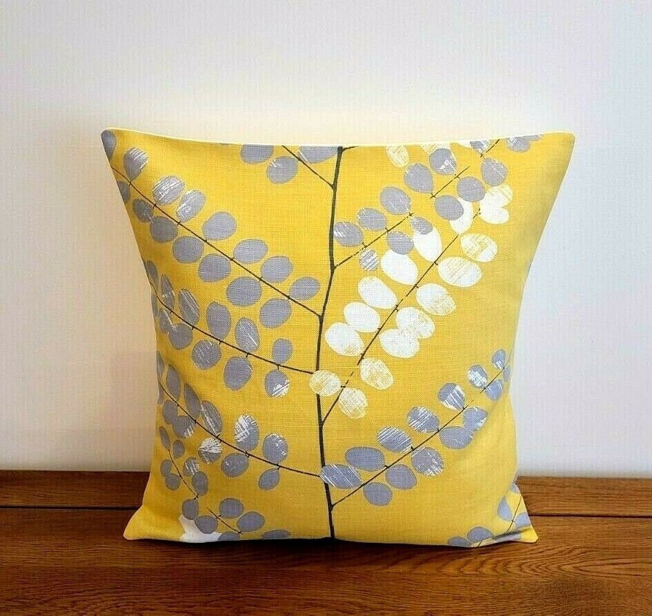 Cushion Cover Malin Citrine Yellow Grey Design 10" 12" 14" 16" 17" 18" 20" 22" 24" , Pillow Cover - CushionCoverAndDecor