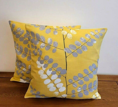 Cushion Cover Malin Citrine Yellow Grey Design 10" 12" 14" 16" 17" 18" 20" 22" 24" , Pillow Cover - CushionCoverAndDecor