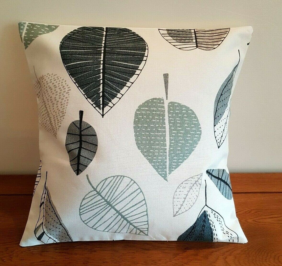 Cushion Cover Maple Apple Leaves Linen Grey Black - CushionCoverAndDecor